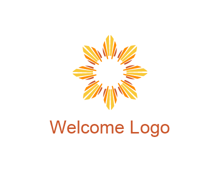 flower pattern or shining sun engineering logo
