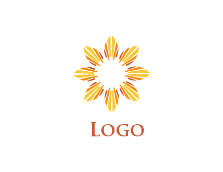 flower pattern or shining sun engineering logo
