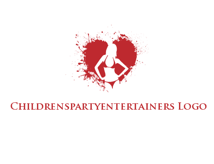 girl wear bikini inside heart splash logo