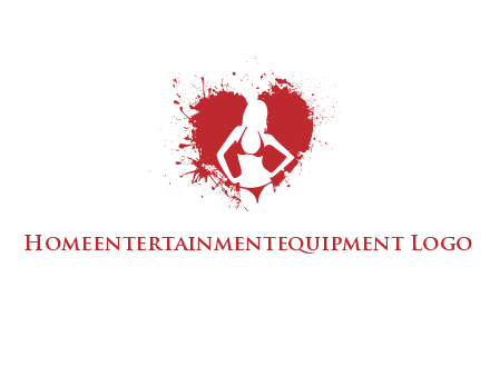 girl wear bikini inside heart splash logo