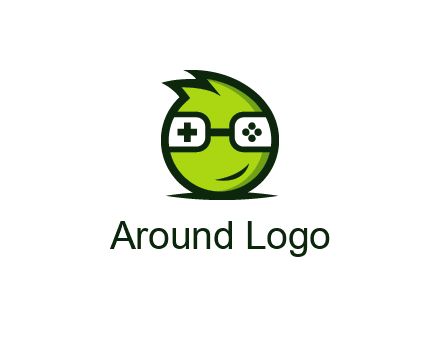 smirking monster character with game controller eyes