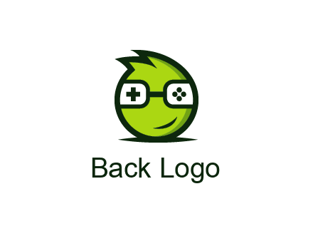 smirking monster character with game controller eyes