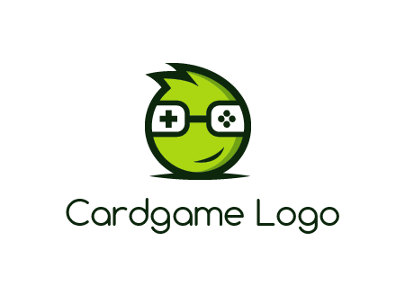 smirking monster character with game controller eyes