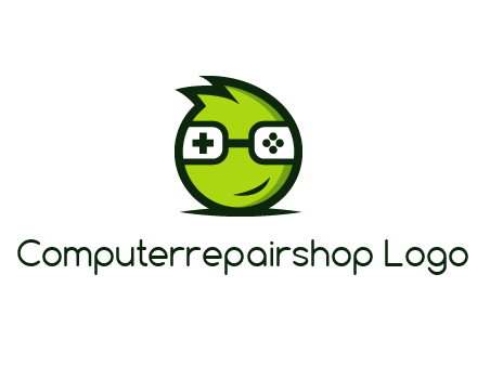 smirking monster character with game controller eyes