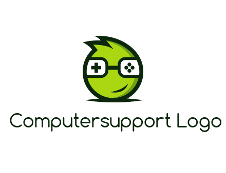 smirking monster character with game controller eyes