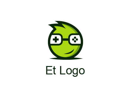 smirking monster character with game controller eyes