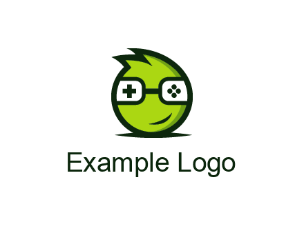 smirking monster character with game controller eyes