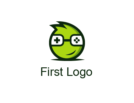 smirking monster character with game controller eyes