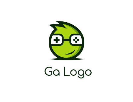 smirking monster character with game controller eyes