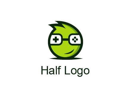 smirking monster character with game controller eyes