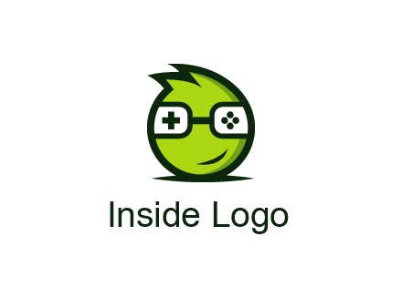 smirking monster character with game controller eyes