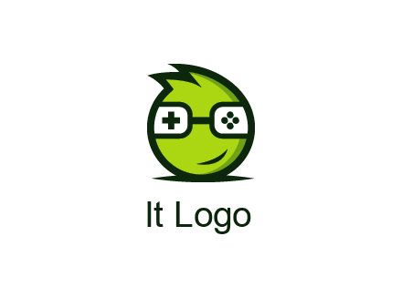 smirking monster character with game controller eyes