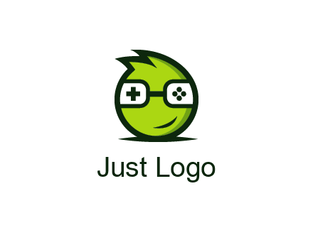 smirking monster character with game controller eyes