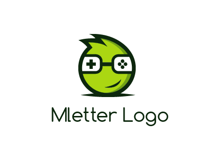 smirking monster character with game controller eyes