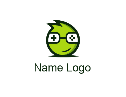 smirking monster character with game controller eyes