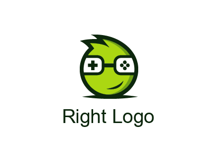 smirking monster character with game controller eyes