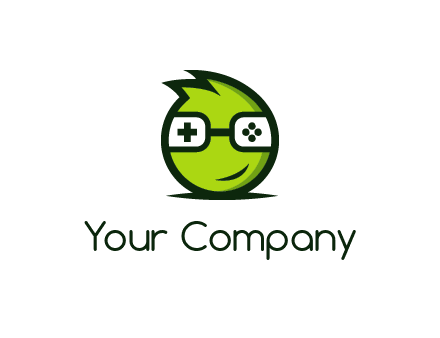 smirking monster character with game controller eyes