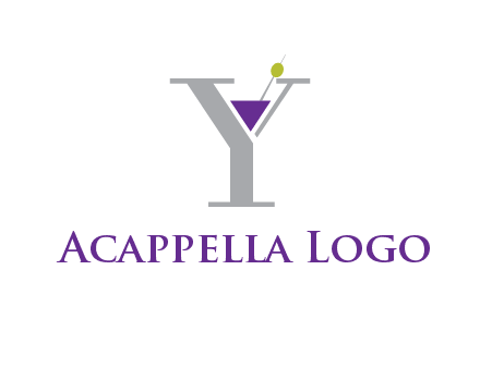wine with olive inside letter Y logo