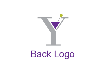 wine with olive inside letter Y logo