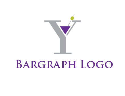 wine with olive inside letter Y logo