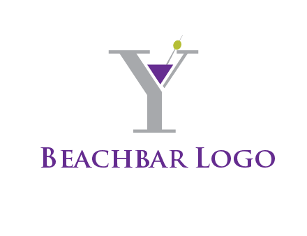 wine with olive inside letter Y logo