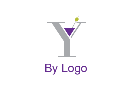 wine with olive inside letter Y logo