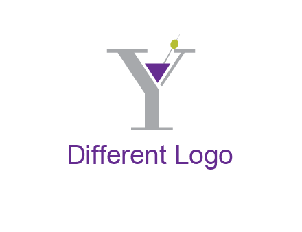wine with olive inside letter Y logo