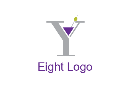 wine with olive inside letter Y logo