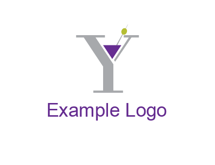 wine with olive inside letter Y logo