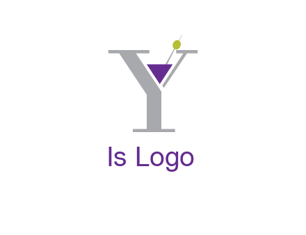 wine with olive inside letter Y logo