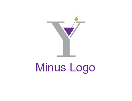 wine with olive inside letter Y logo