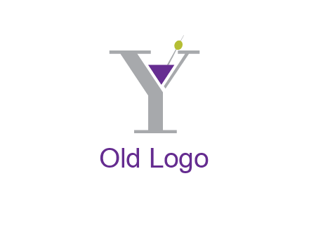 wine with olive inside letter Y logo