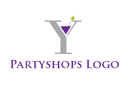 wine with olive inside letter Y logo