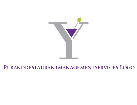 wine with olive inside letter Y logo