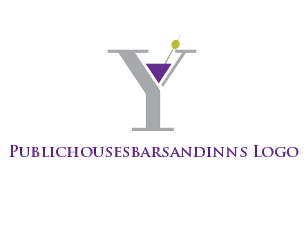 wine with olive inside letter Y logo