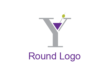 wine with olive inside letter Y logo