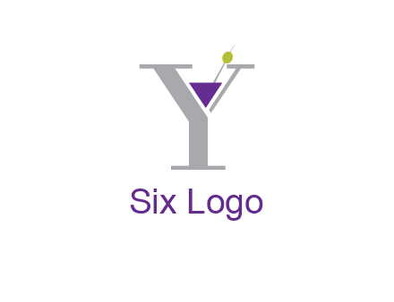 wine with olive inside letter Y logo