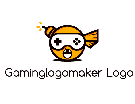 monster bomb character with game controller
