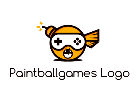monster bomb character with game controller