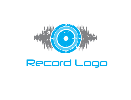 sound waves behind speaker logo