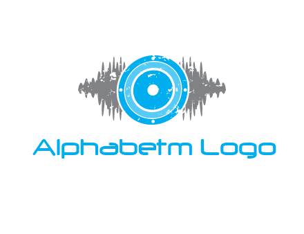sound waves behind speaker logo