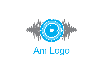 sound waves behind speaker logo