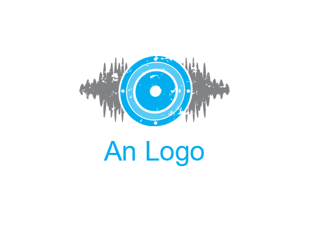 sound waves behind speaker logo