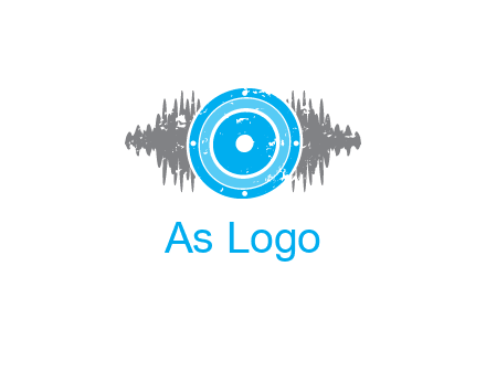 sound waves behind speaker logo