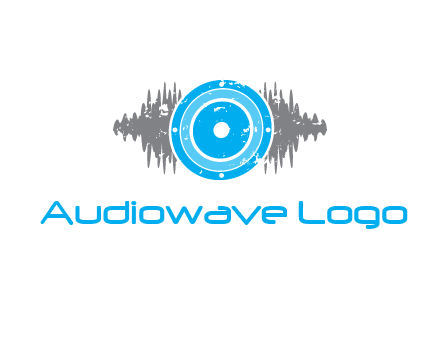 sound waves behind speaker logo