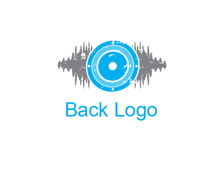 sound waves behind speaker logo