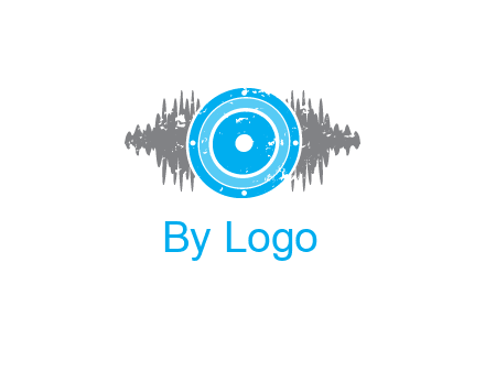 sound waves behind speaker logo