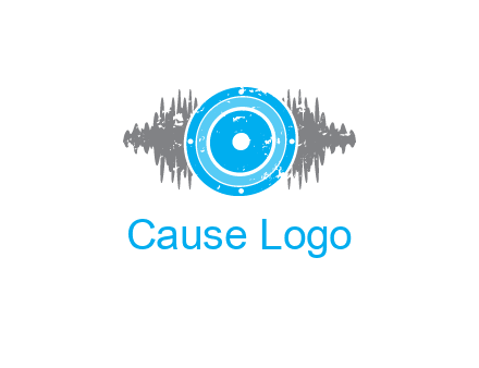 sound waves behind speaker logo