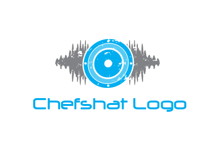 sound waves behind speaker logo