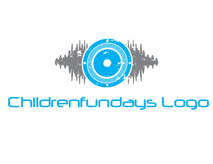 sound waves behind speaker logo
